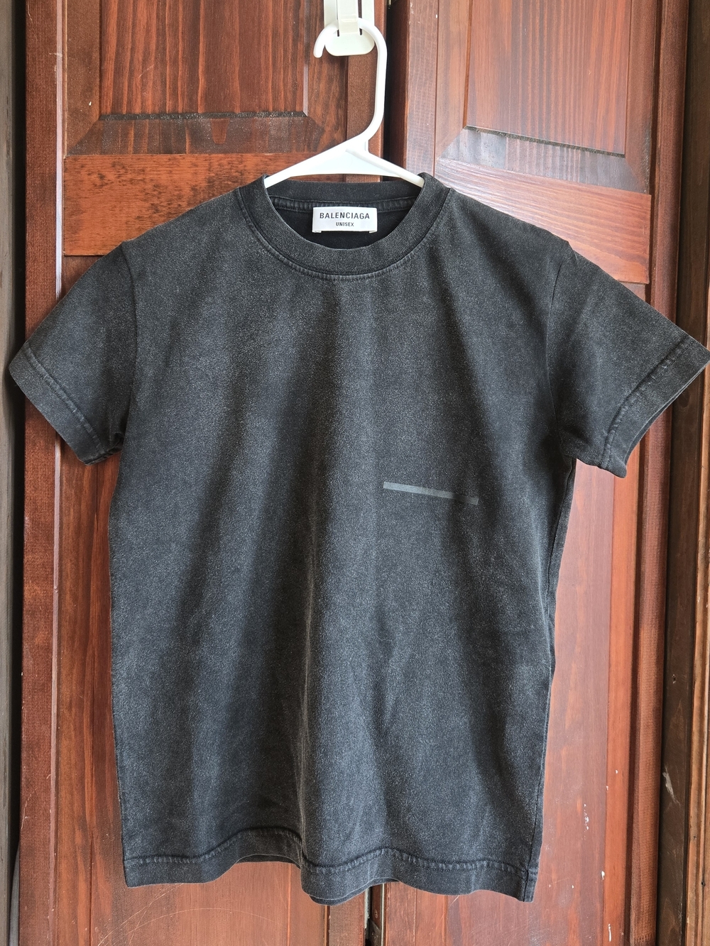 Balenciaga Black Washed Pocket Crewneck Tee